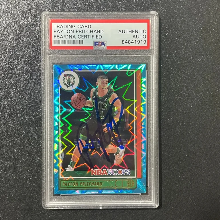 2021-22 Panini NBA Hoops #59 Payton Pritchard Signed Card Auto PSA Slabbed