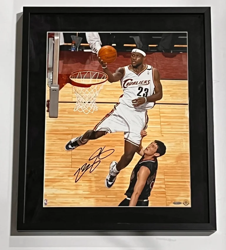 LeBron James Cleveland Cavaliers Signed Basketball Framed Display Photo UDA Auto