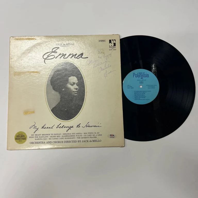 Emma Veary Signed My Heart Belongs to Hawaii Vinyl Album PSA Auto