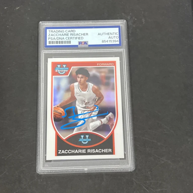 2024 Topps Bowman chrome university#07B-25 Zaccharie Risacher Signed Card PSA