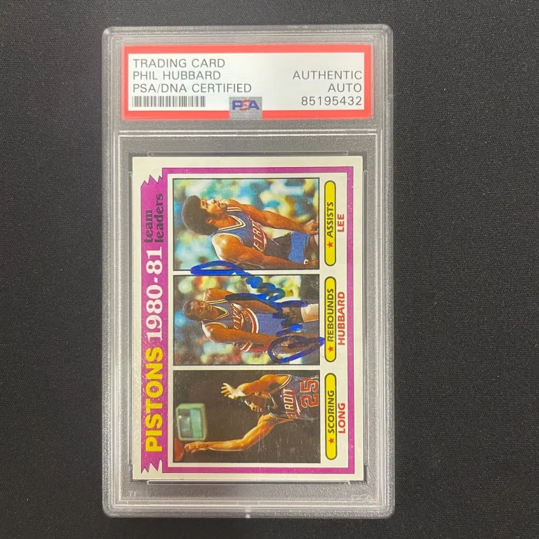 1980-81 Topps Team Leaders #50 Phil Hubbard Signed Card Auto PSA Slabbed Pistons