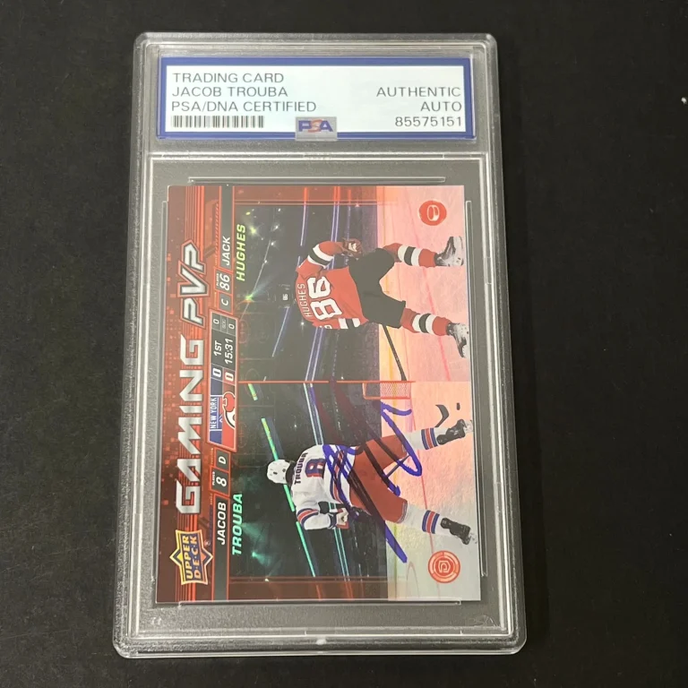 2024-25 upper deck series #GPVP-1 Jacob Trouba Signed Card PSA Autographed