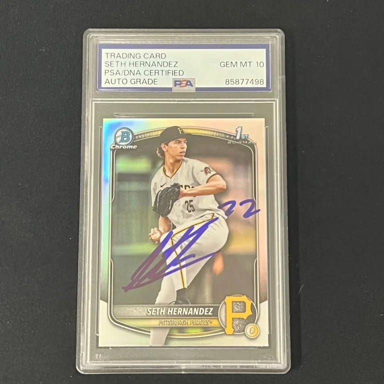 2025 Topps 1st Bowman Chrome#BDC-25 Seth Hernandez Signed PSA Auto 10 Slabbed