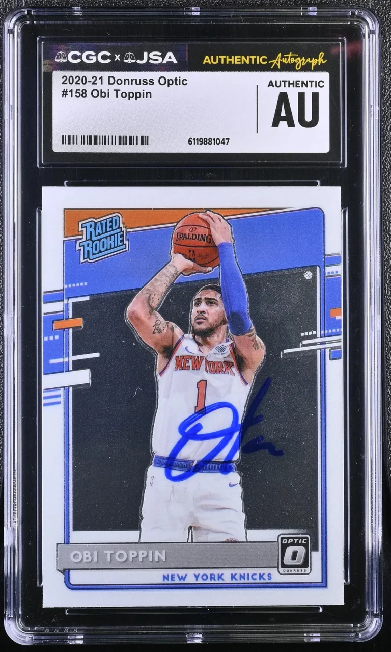 2020-21 Donruss Optic #158 Obi Toppin Signed Card CGC Authentic JSA Auto Auth