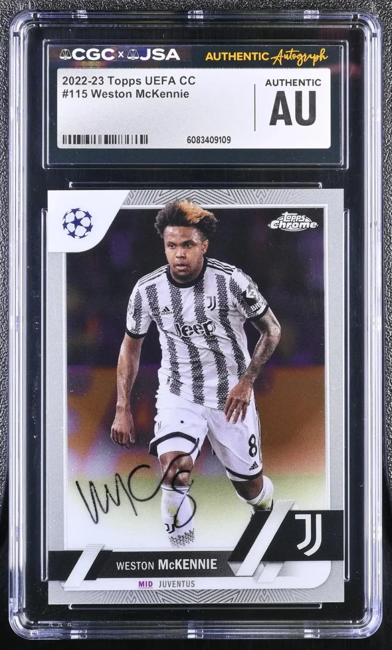 2022-23 Topps UEFA CC #115 Weston McKennie Signed Card CGC Auth JSA Auto Auth