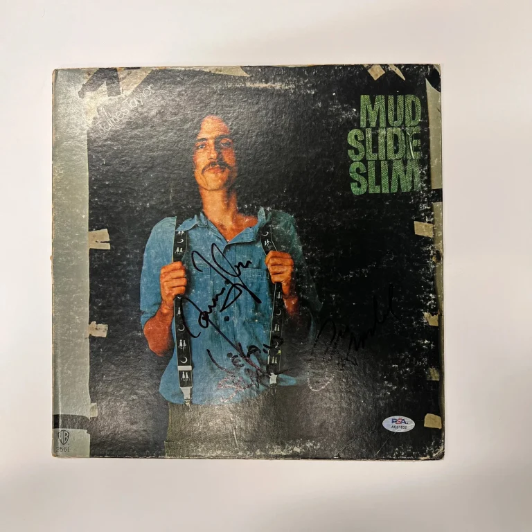 James Taylor Leland Sklar Russ Kunkel Signed Mud Slide Slim Vinyl Album PSA