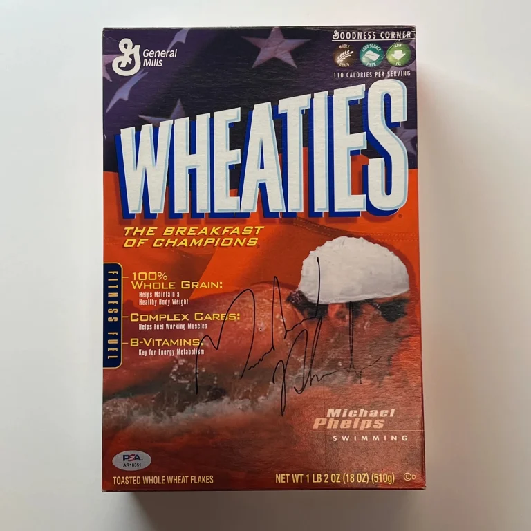 Michael Phelps Team USA Signed USA Swimming 2008 Wheaties Cereal Box PSA Auto