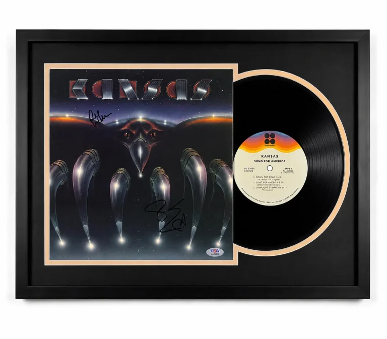Phil Ehart & Richard Williams Signed Song for America Customed Framed Vinyl PSA