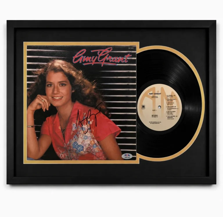 Amy Grant Signed Amy Grant (Self-Titled) Custom Framed Vinyl Album PSA