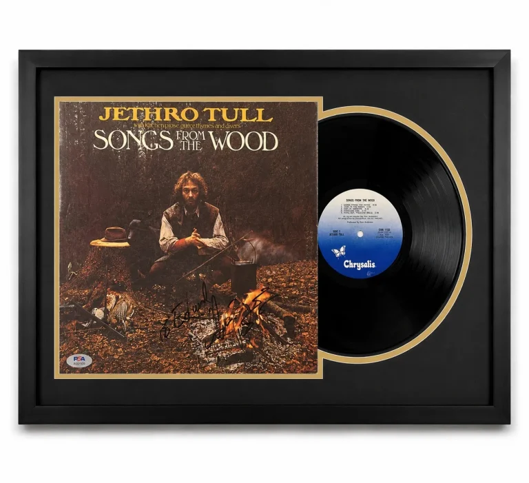 Martin Barre Signed Songs from the Wood Framed Vinyl Album PSA