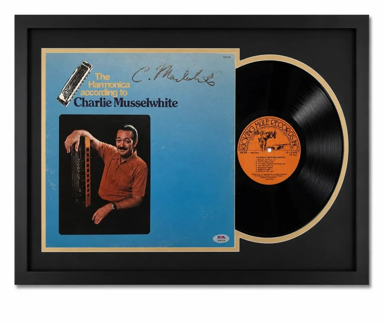 Charlie Musselwhite Signed The Harmonica Custom Framed Vinyl Album PSA