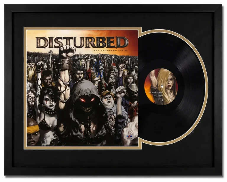 David Draiman of Disturbed Signed Ten Thousand Fists Custom Framed Vinyl PSA