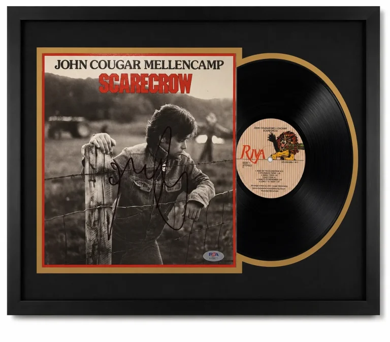 John Mellencamp Signed Scarecrow Framed Vinyl PSA Album Auth