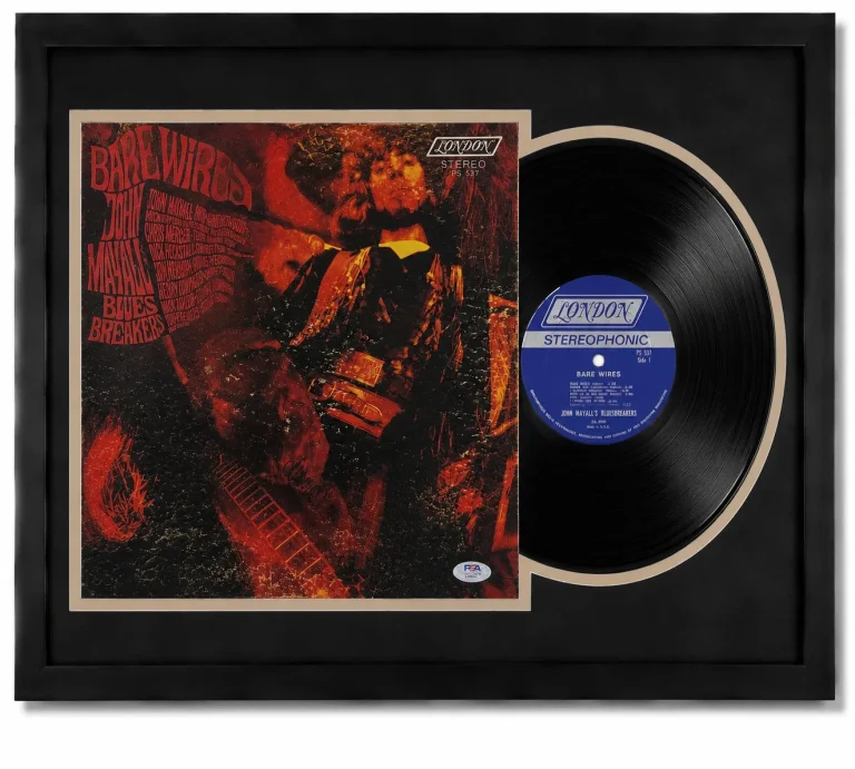 John Mayall Signed Bare Wires Framed Vinyl PSA Album Auth