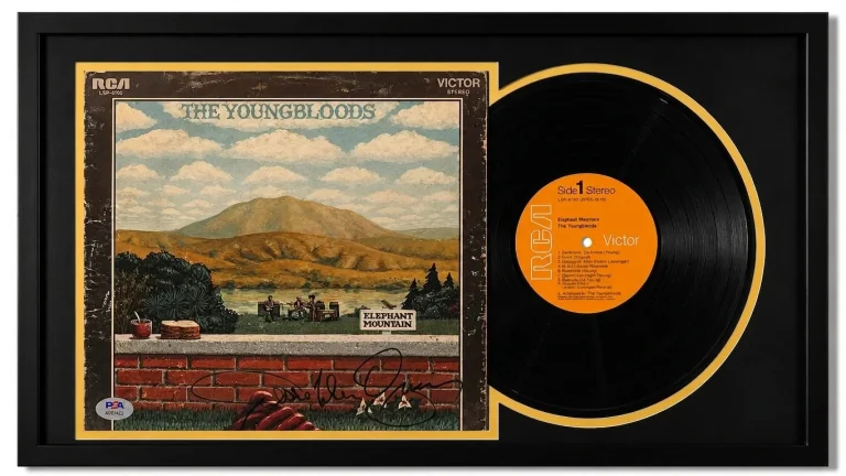 Jesse Colin Young Signed Elephant Mountain Framed Vinyl Album PSA