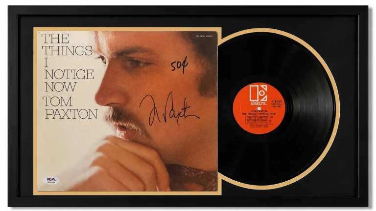 Tom Paxton Signed The Things I Notice Now Framed Vinyl PSA Album Auth