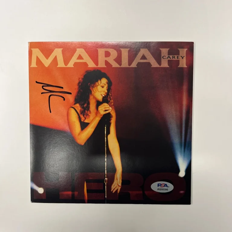 Mariah Carey Signed Hero Vinyl Album PSA