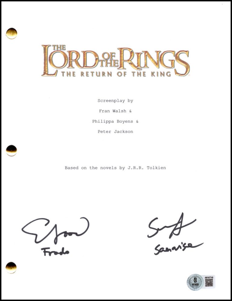 Elijah Wood Sean Astin Signed Autograph Lord of the Rings Script w/ Beckett COA
