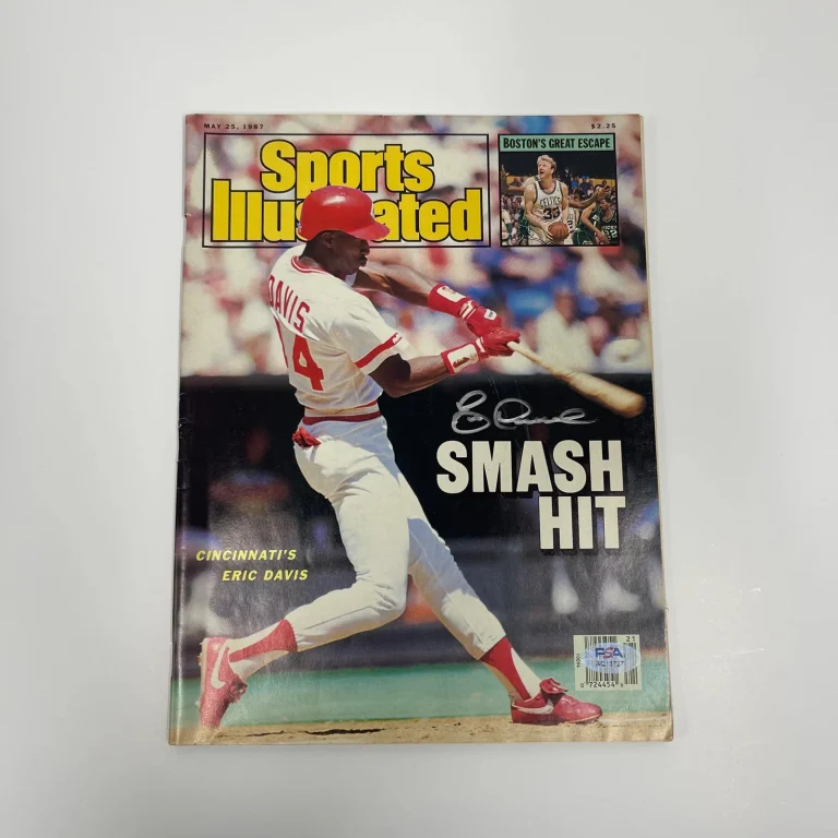 Eric Davis 1987 Sports Illustrated Cincinnati Reds Signed MLB Magazine PSA Auth