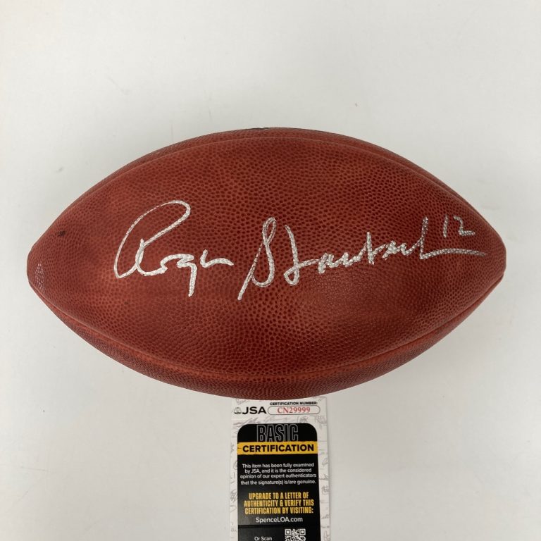 Roger Staubach #12 Signed Official NFL Wilson Game Football JSA COA