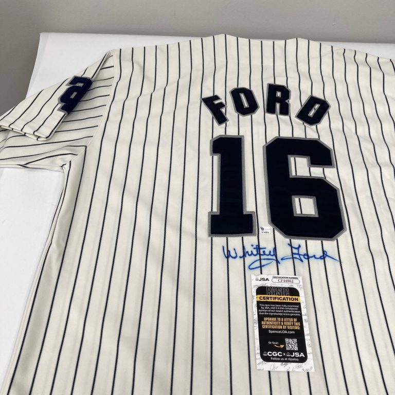 Whitey Ford Signed Binghamton Triplets New York Yankees Minor League Jersey JSA