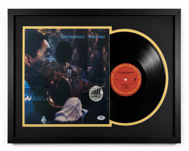 Branford Marsalis Signed Renaissance Custom Framed Vinyl Album PSA