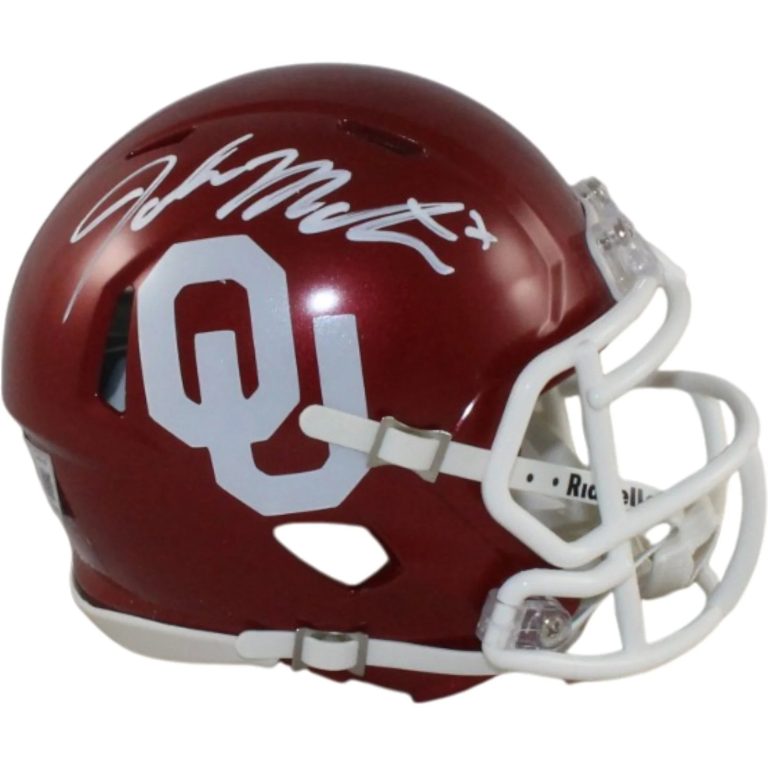 John Mateer Autographed Oklahoma Sooners  Mini Helmet Beckett WIT 58311