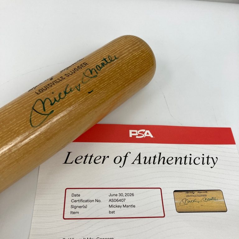 Mickey Mantle Signed Louisville Slugger Game Model Baseball Bat PSA DNA COA