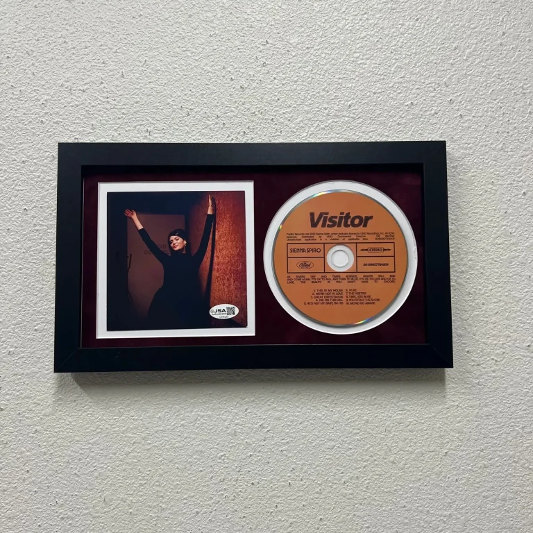 Sienna Spiro Signed Visitor Framed Display CD Insert JSA Autographed
