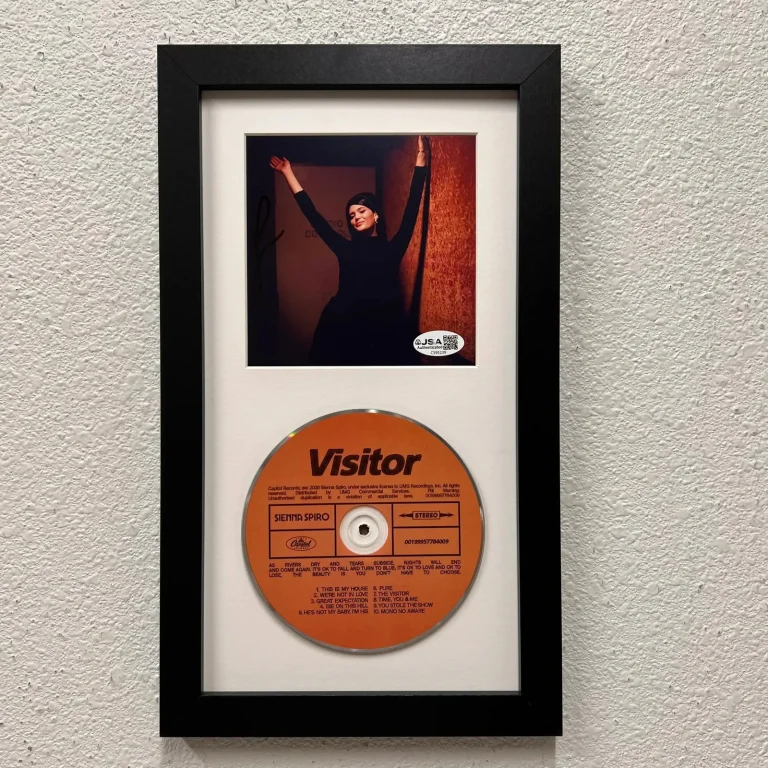 Sienna Spiro Signed Visitor Framed Display CD Insert JSA Autographed