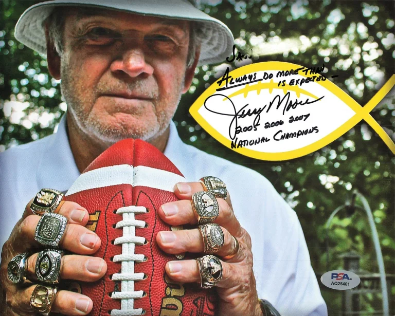 Jerry Moore Appalachian State Mountaineers Signed Football PSA Autographed