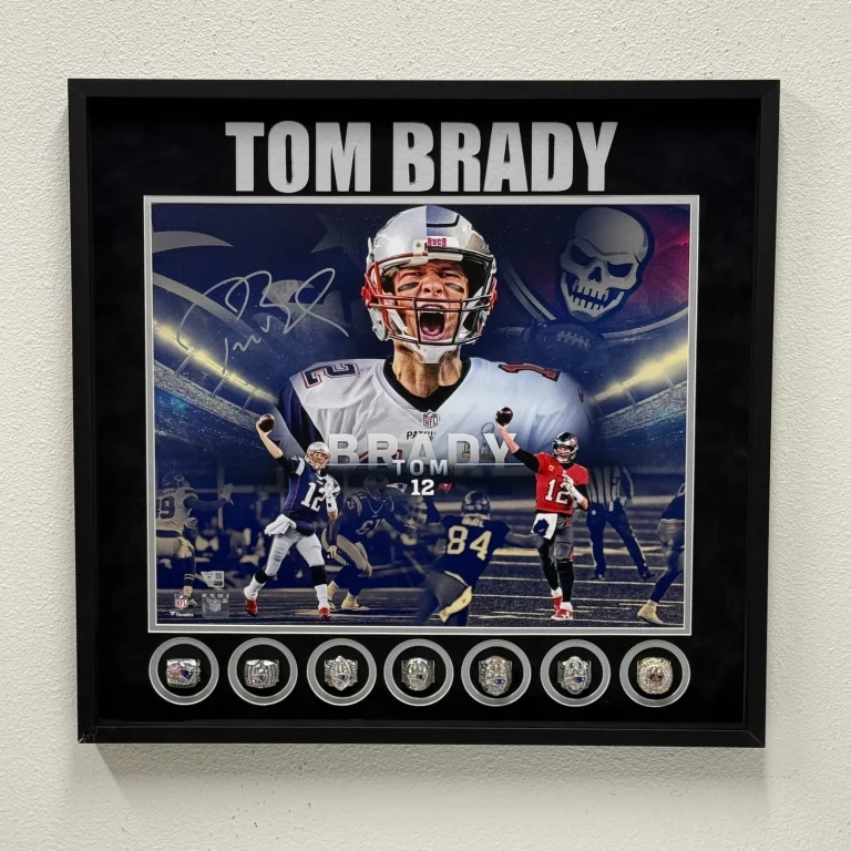 Tom Brady Signed Patriots Buccaneers Collage Custom Framed 16x20 Photo Fanatics