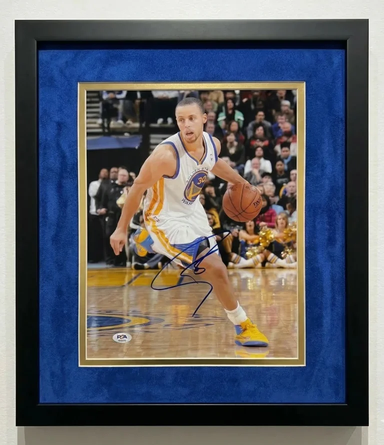 Stephen Curry Golden State Warriors Signed Custom Framed 11x14 Photo PSA