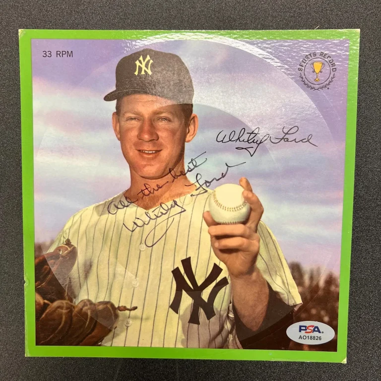 Whitey Ford New York Yankees Signed MLB Baseball Vinyl PSA Auto - All the Best
