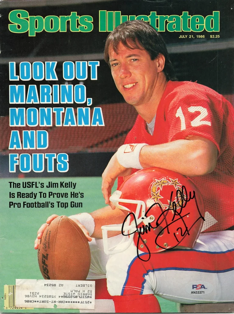 Jim Kelly Signed New Jersey Generals Football Magazine Cover PSA Autographed