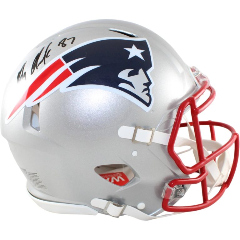 Rob Gronkowski Autographed New England Patriots Pro Helmet Beckett WIT 58325