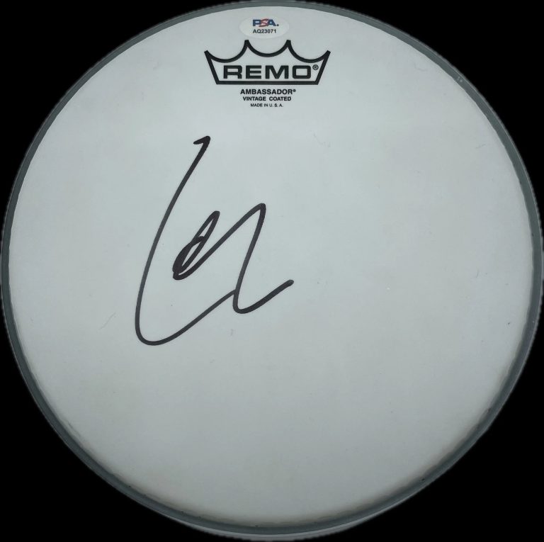 Lars Ulrich Signed Drumhead PSA Autographed Metallica