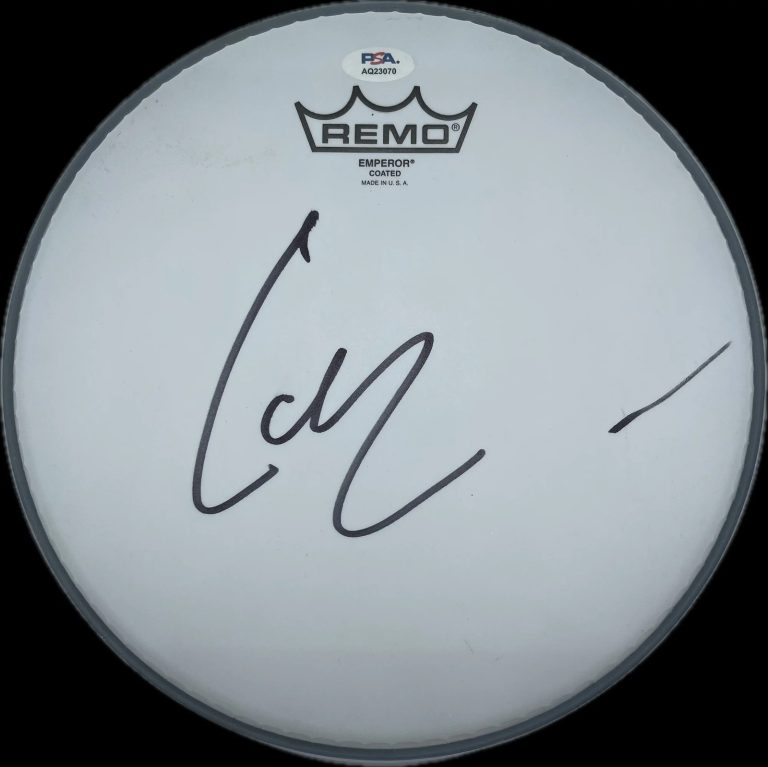 Lars Ulrich Signed Drumhead PSA Autographed Metallica