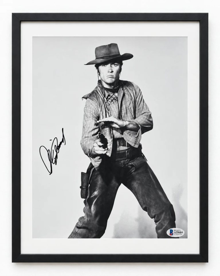 Clint Eastwood Signed Rawhide Framed Photo BAS Auth 20x24