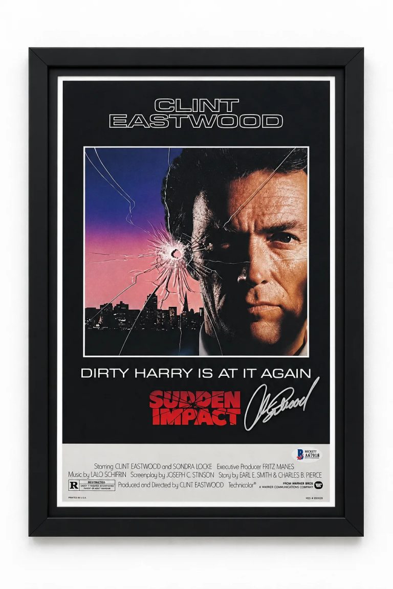 Clint Eastwood Signed 11x17 Sudden Impact Framed Photo Movie Poster BAS Auth