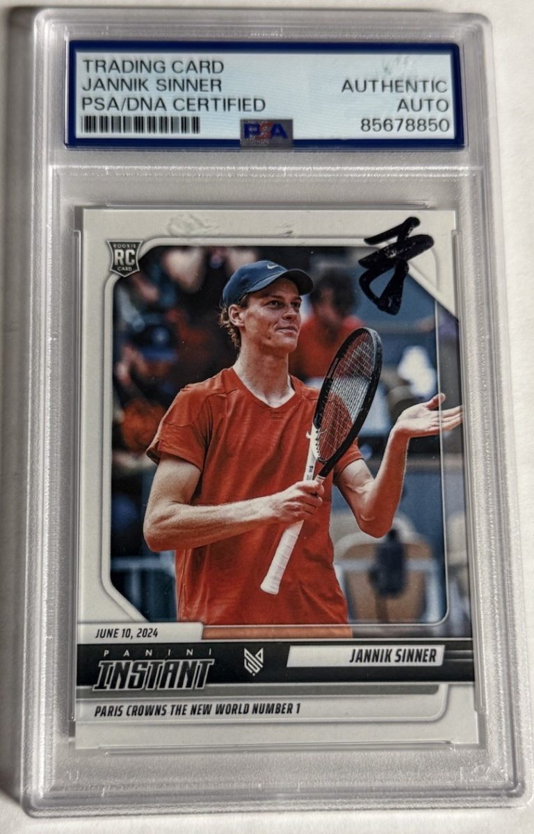 Jannik Sinner Signed 2024 Panini Instant Tennis RC Card #JS-1 Auto PSA/DNA