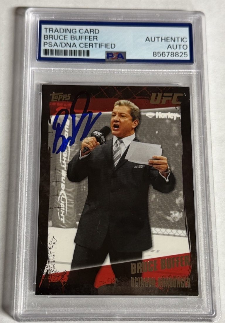 BRUCE BUFFER SIGNED AUTO RC 2010 Topps UFC No. 170 Octagon Announcer PSA