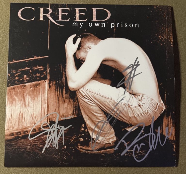 CREED FULL BAND SIGNED MY OWN PRISON VINYL ALBUM AUTOGRAPH AUTHENTIC COA