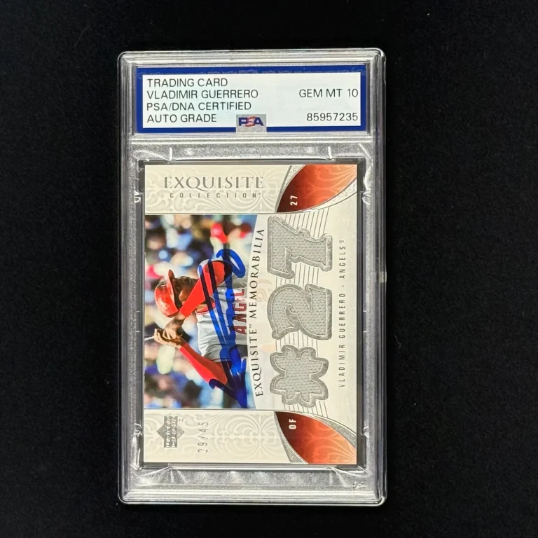 2006 UpperDeck Exquisite #EM-VG2 29/45 Vladimir Guerrero Signed Card Auto 10 PSA