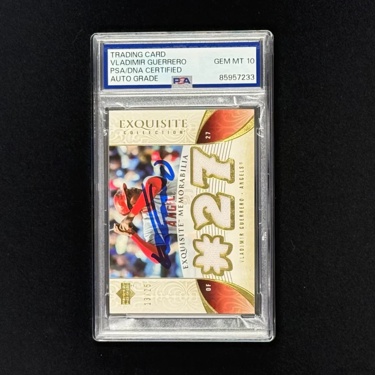 2006 UpperDeck Exquisite #EM-VG2 13/25 Vladimir Guerrero Signed Card Auto 10 PSA
