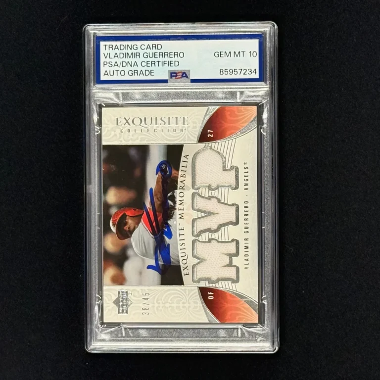 2006 UpperDeck Exquisite #EM-VG 38/45 Vladimir Guerrero Signed Card Auto 10 PSA