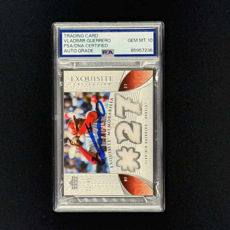 2006 UpperDeck Exquisite #EM-VG2 21/45 Vladimir Guerrero Signed Card Auto 10 PSA