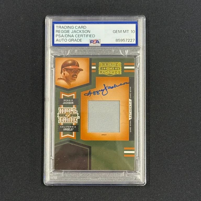 2005 Donruss Prime Patches #HF-10 22/24 Reggie Jackson  Signed Card Auto 10 PSA