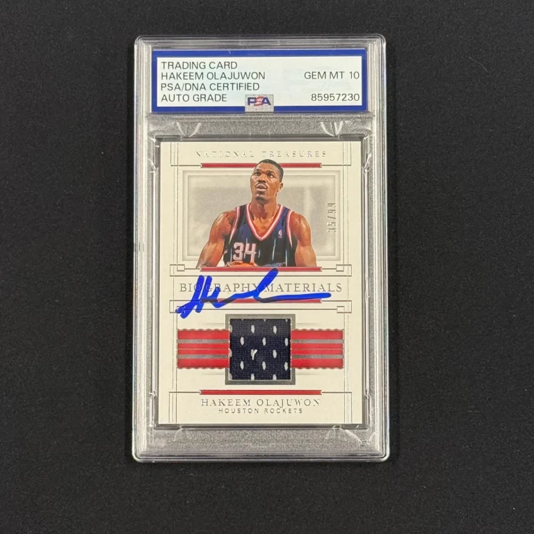 2020-21 National Treasures#Bio-How 35/99 Hakeem Olajuwon Signed Card Auto 10 PSA