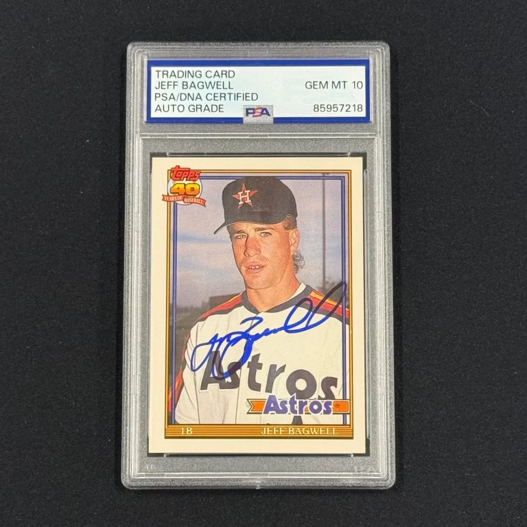 1990 Topps 40 #41 Jeff Bagwell  Signed Rookie Card Auto 10 PSA Astros